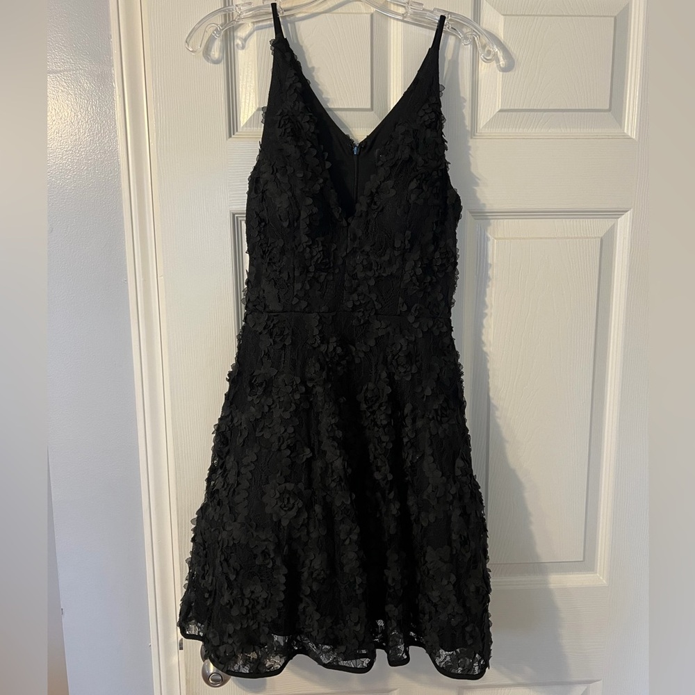 Xscape Black Textured Mini Dress